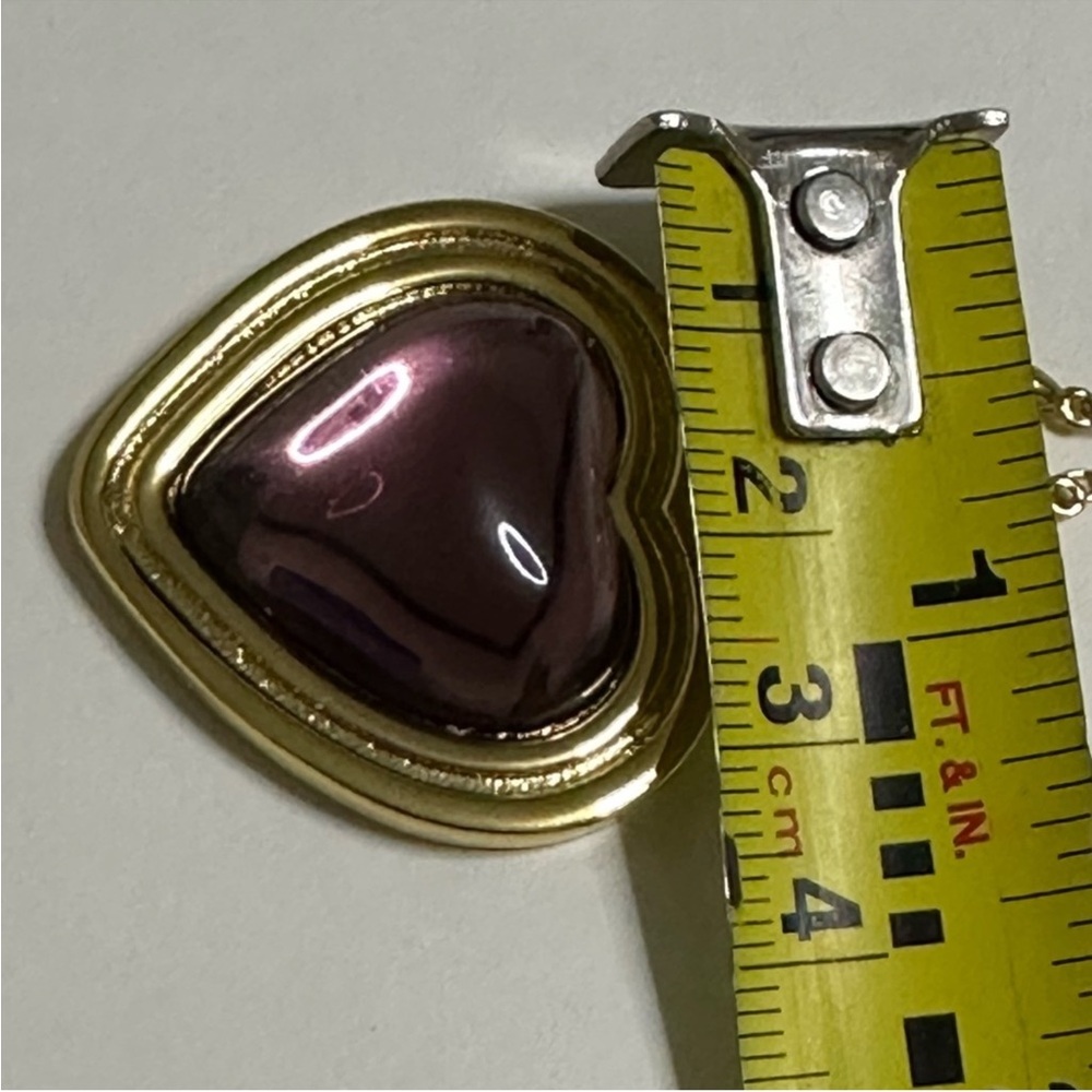 Tory Burch   ( Rare )Gold and Purple Heart Necklace - Picture 7 of 7